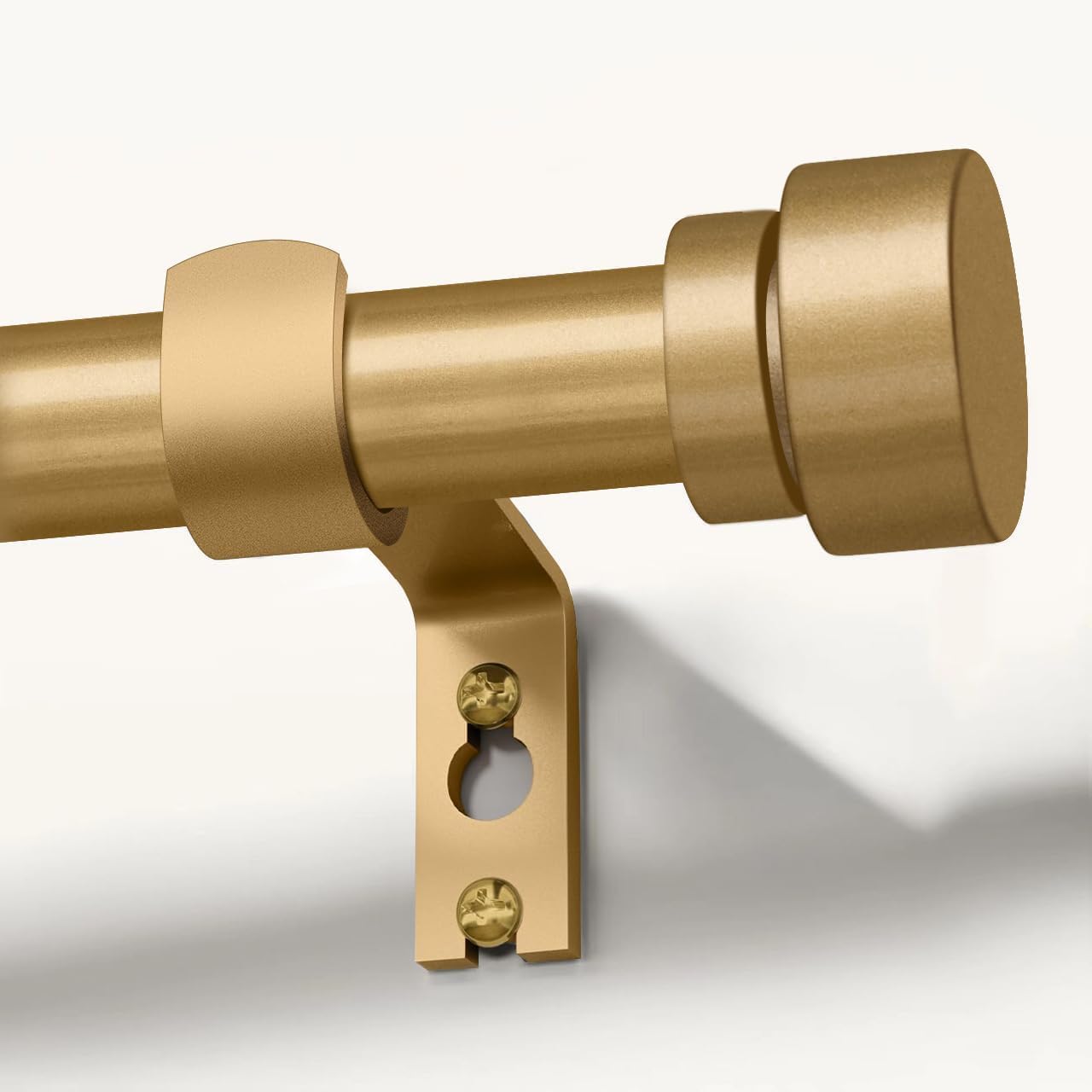 Detalle de Gormena Gold Curtain Pole 80-218cm – Adjustable Heavy-Duty Metal Rod with Brackets and Finials
