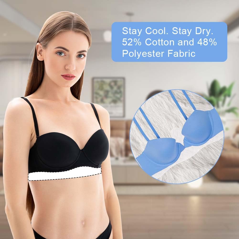 Detalle 2 de Vicloon Under Bra Sweat Liners, Washable Cotton-Blend Pads