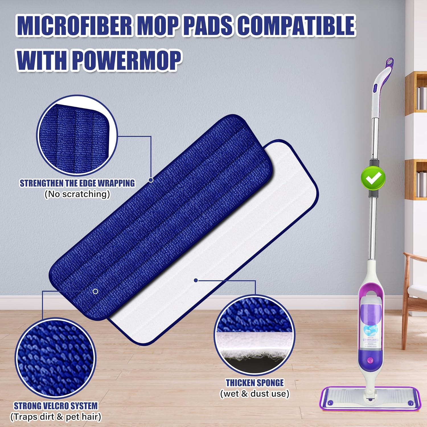 Thumbnail 2 de EXEGO Microfiber Spray Mop for Floors Cleaning with 3 Reusable Pads and Sprayer