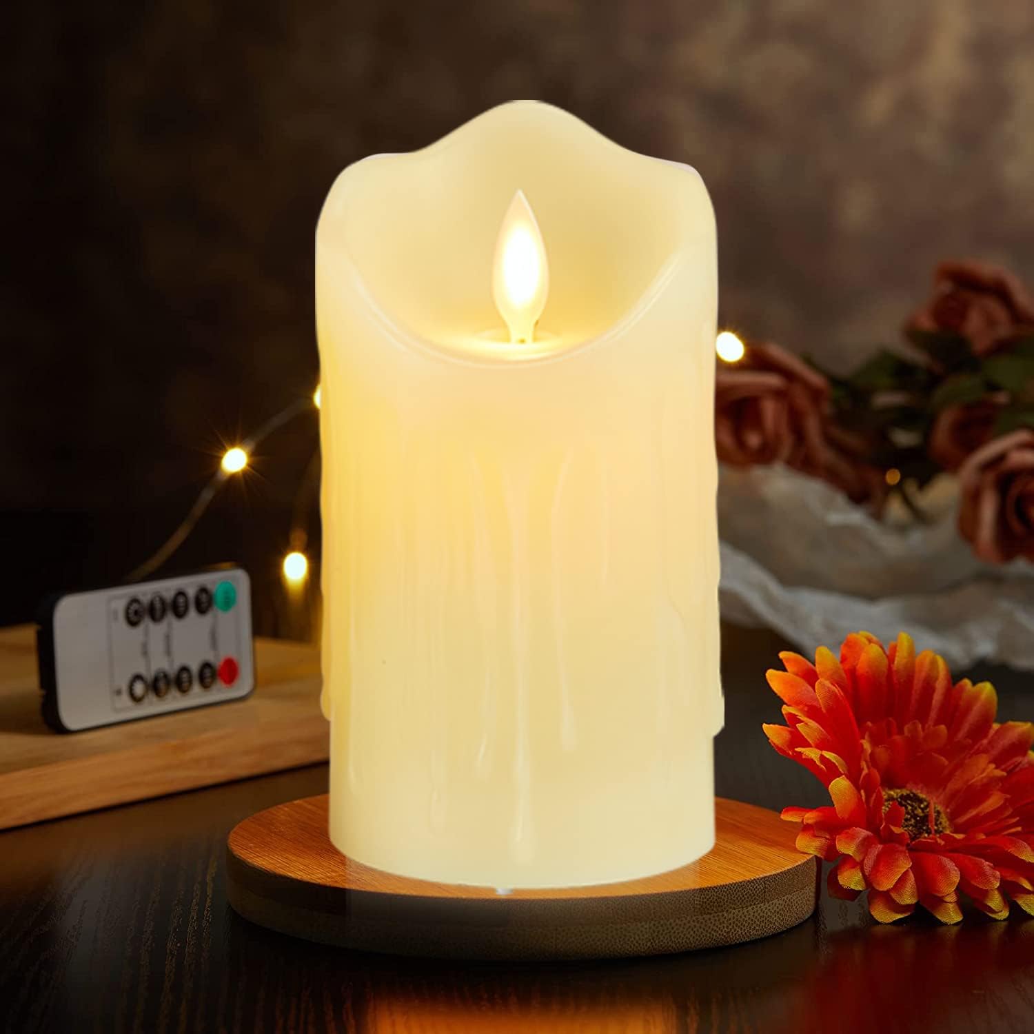 Thumbnail 1 de Lonkenn Candele LED 2 pezzi con fiamma tremolante e telecomando, timer