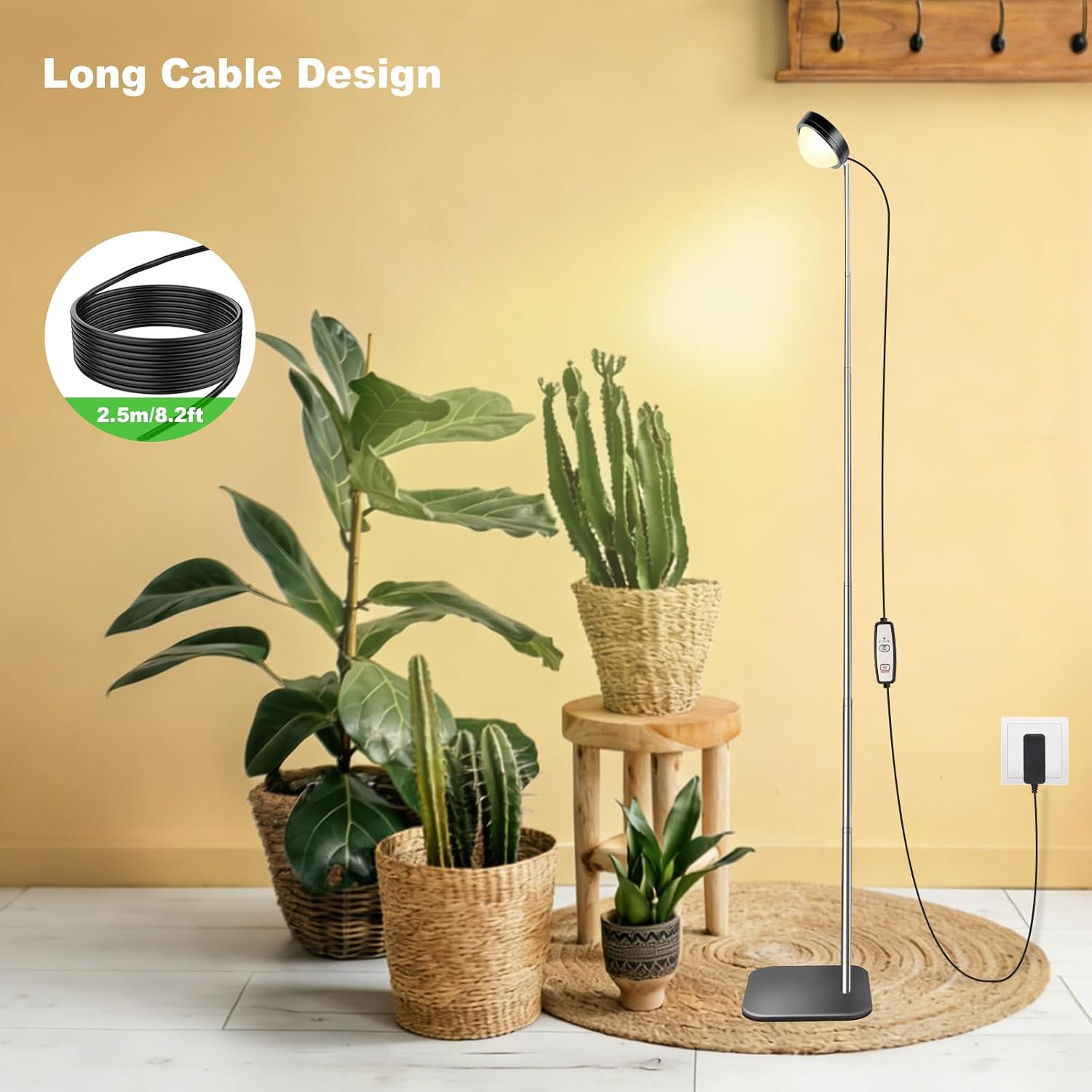 Thumbnail 4 de fayleer Pflanzenlampe LED Vollspektrum mit optischer Linse – höhenverstellbar und mit 6/12/18‑Stunden Timer