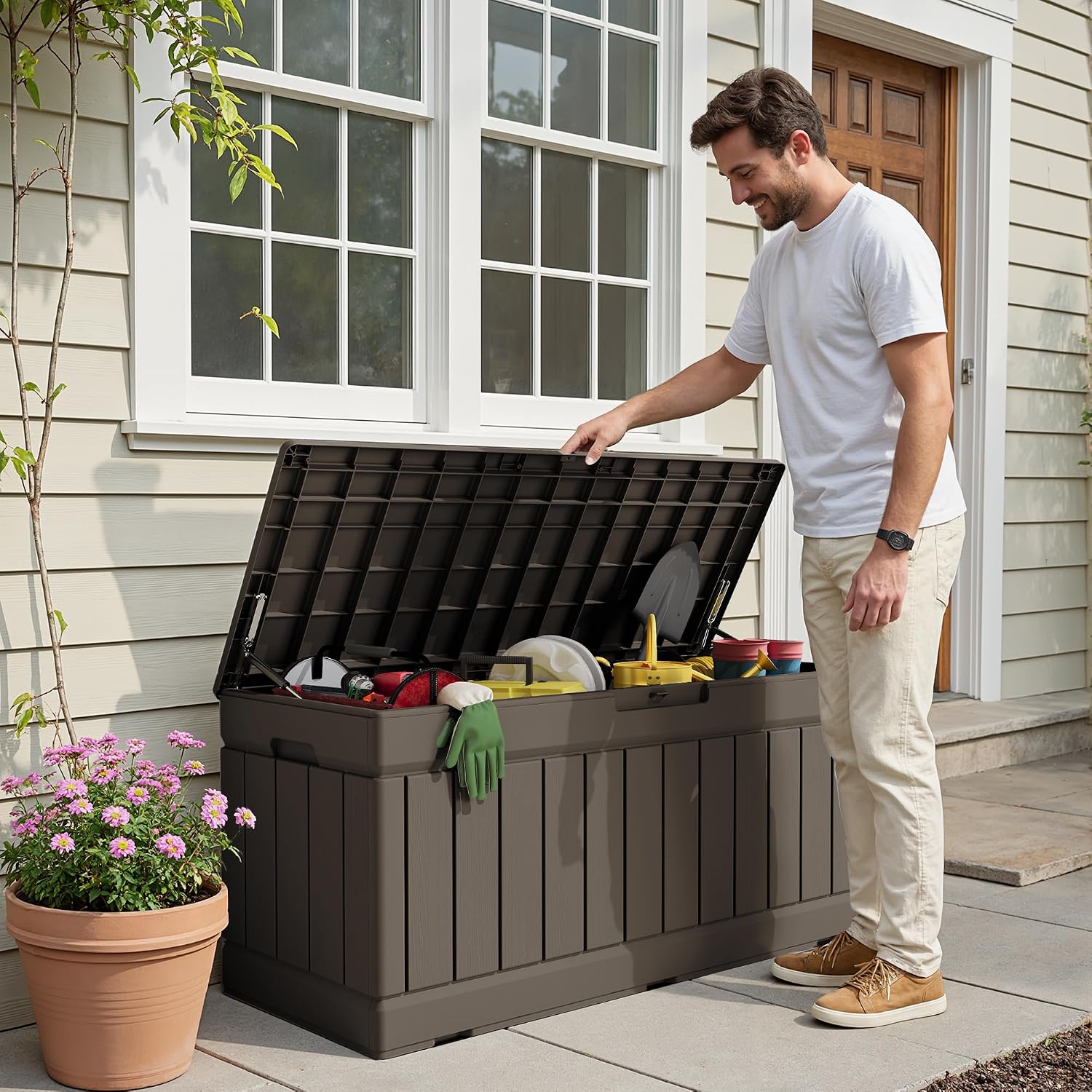 Thumbnail 2 de Devoko outdoor deck box, 80-gallon capacity