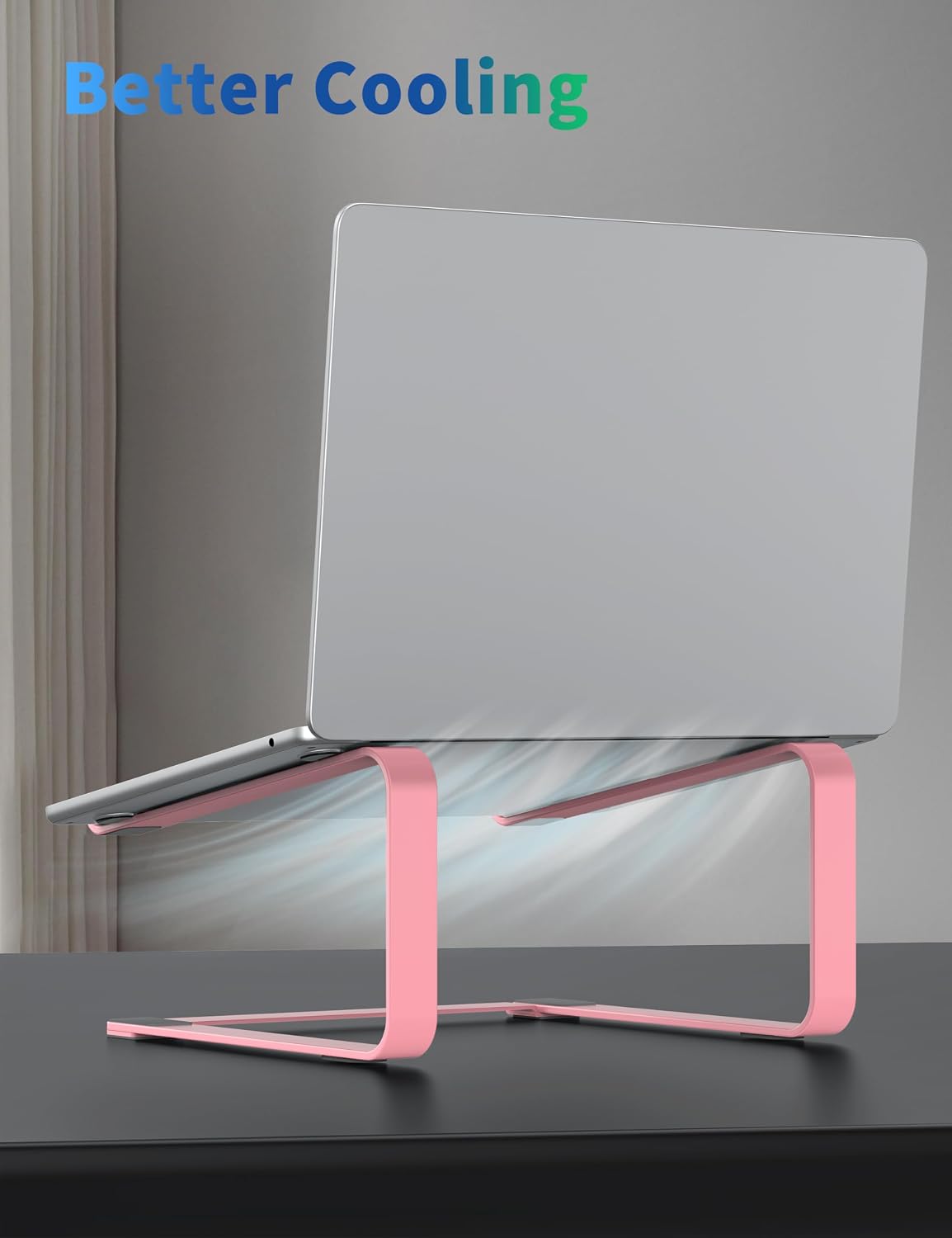 Detalle de SOUNDANCE Metal Laptop Stand for Desk (Pink) – Ergonomic Riser for 12 to 17.3-inch Laptops