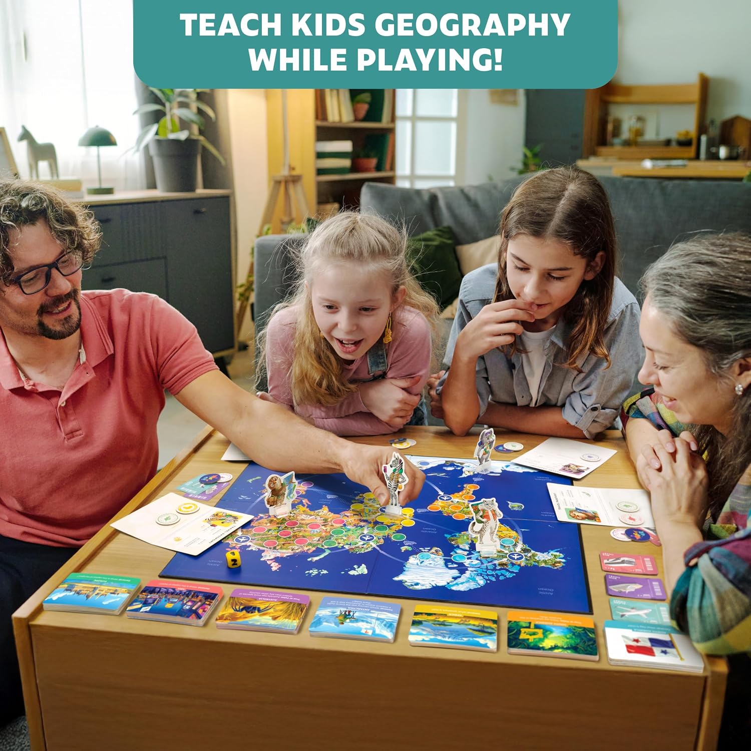 Detalle de Stamp It! World Tour Geography Board Game with Passports and Travel Missions