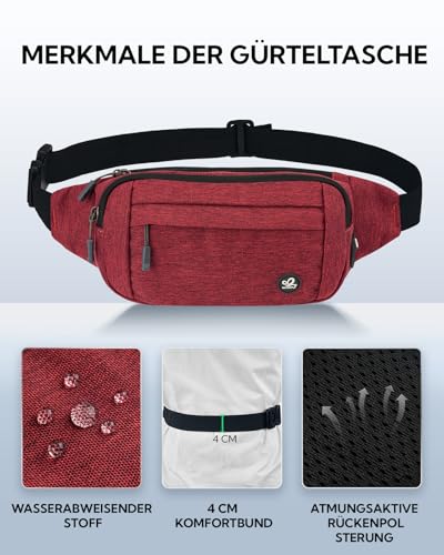 Detalle de WATERFLY Bauchtasche Damen Herren Sport Gürteltasche Klein Hüfttasche