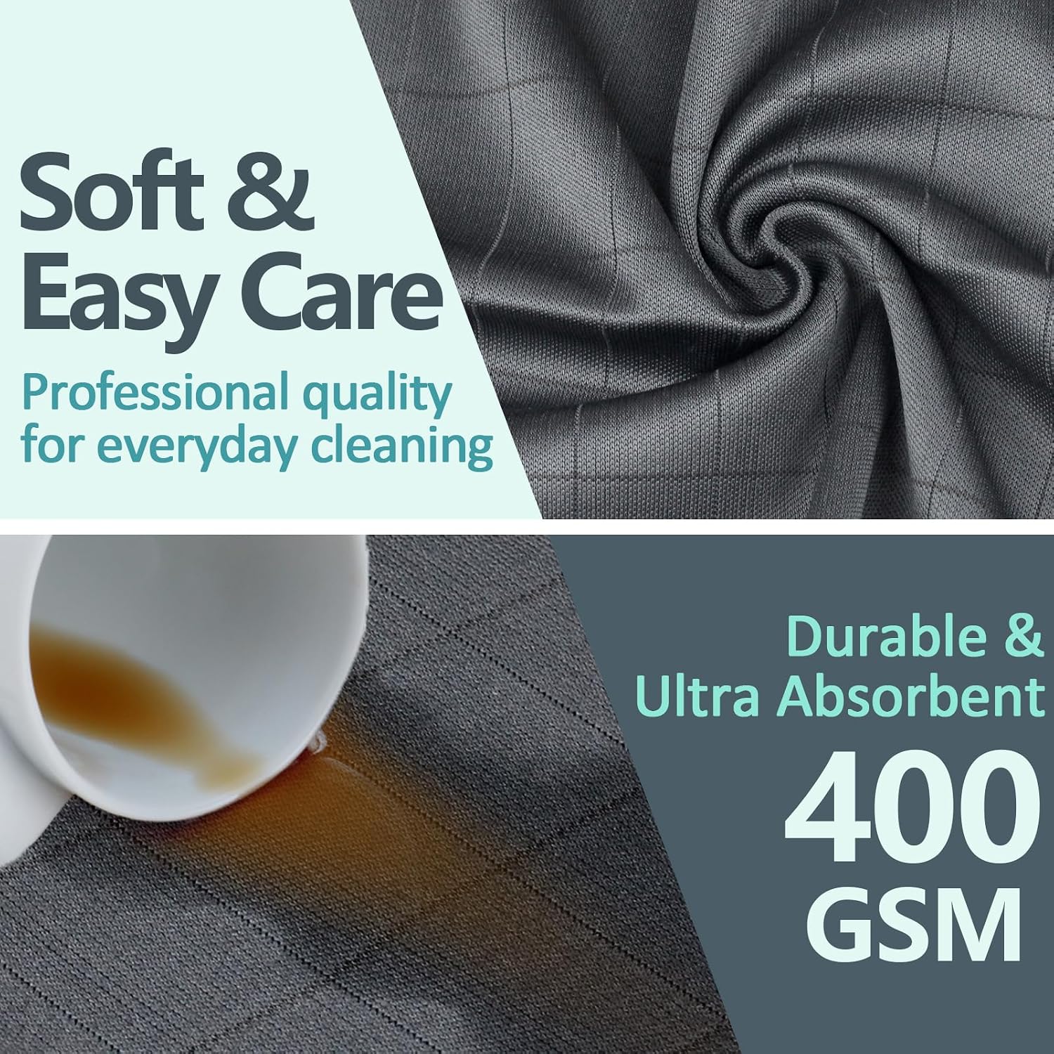 Detalle 2 de Airlab Panni Magic Microfibra Carbonio 400 GSM – Panni riutilizzabili per pulire casa, cucina, vetri e superfici delicate