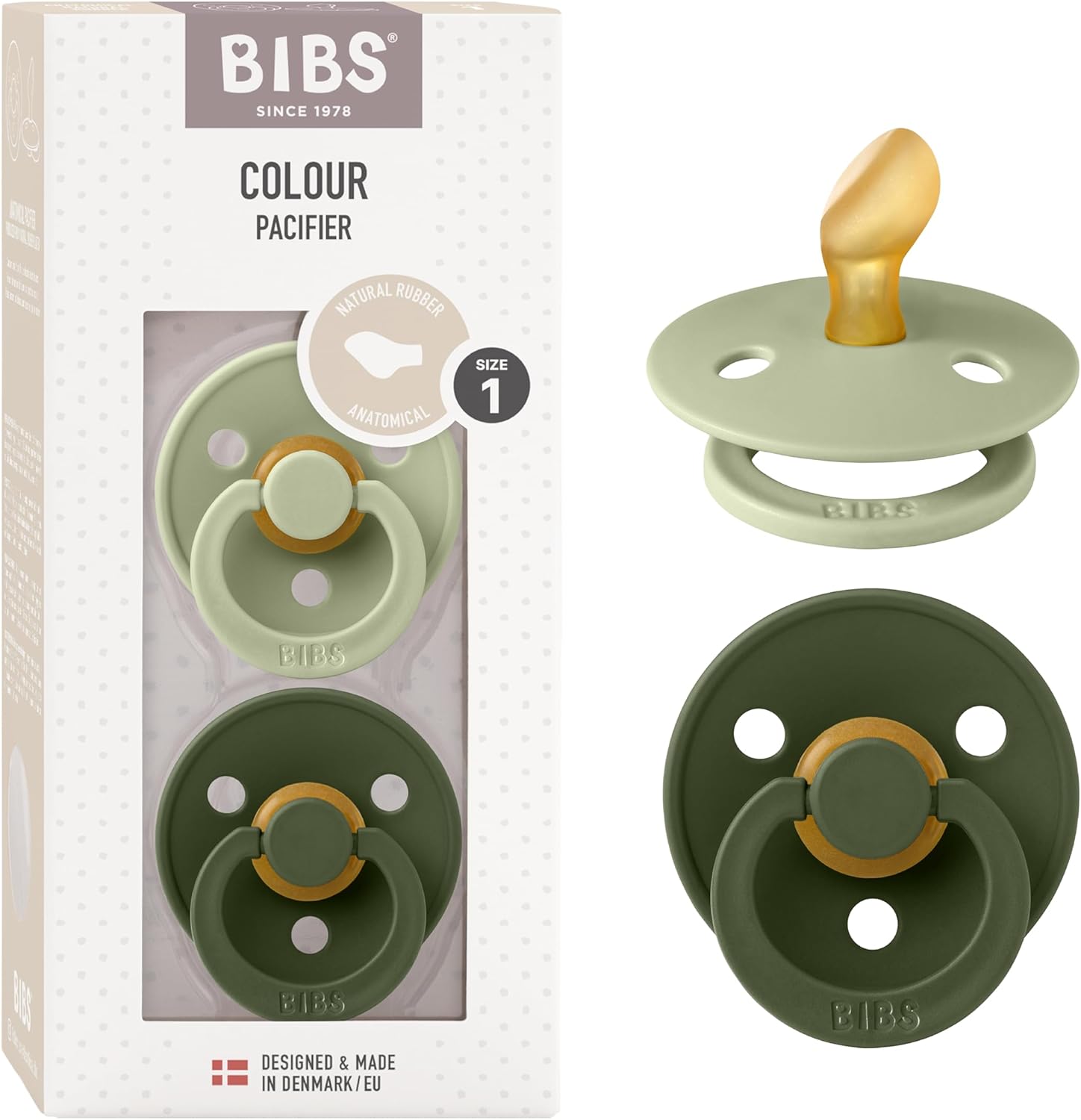 BIBS Colour Anatomical Soother 0–6 Months, 2-Pack