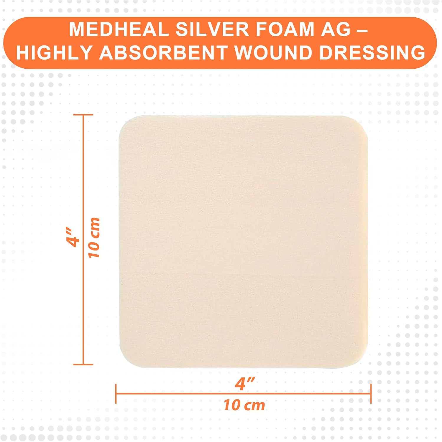 Detalle de MedVance Silver Foam Dressing, 4 x 4 in.