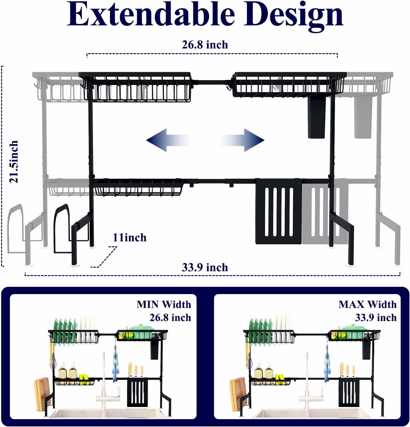 Thumbnail 2 de Kitsure Over The Sink Dish Drying Rack 30