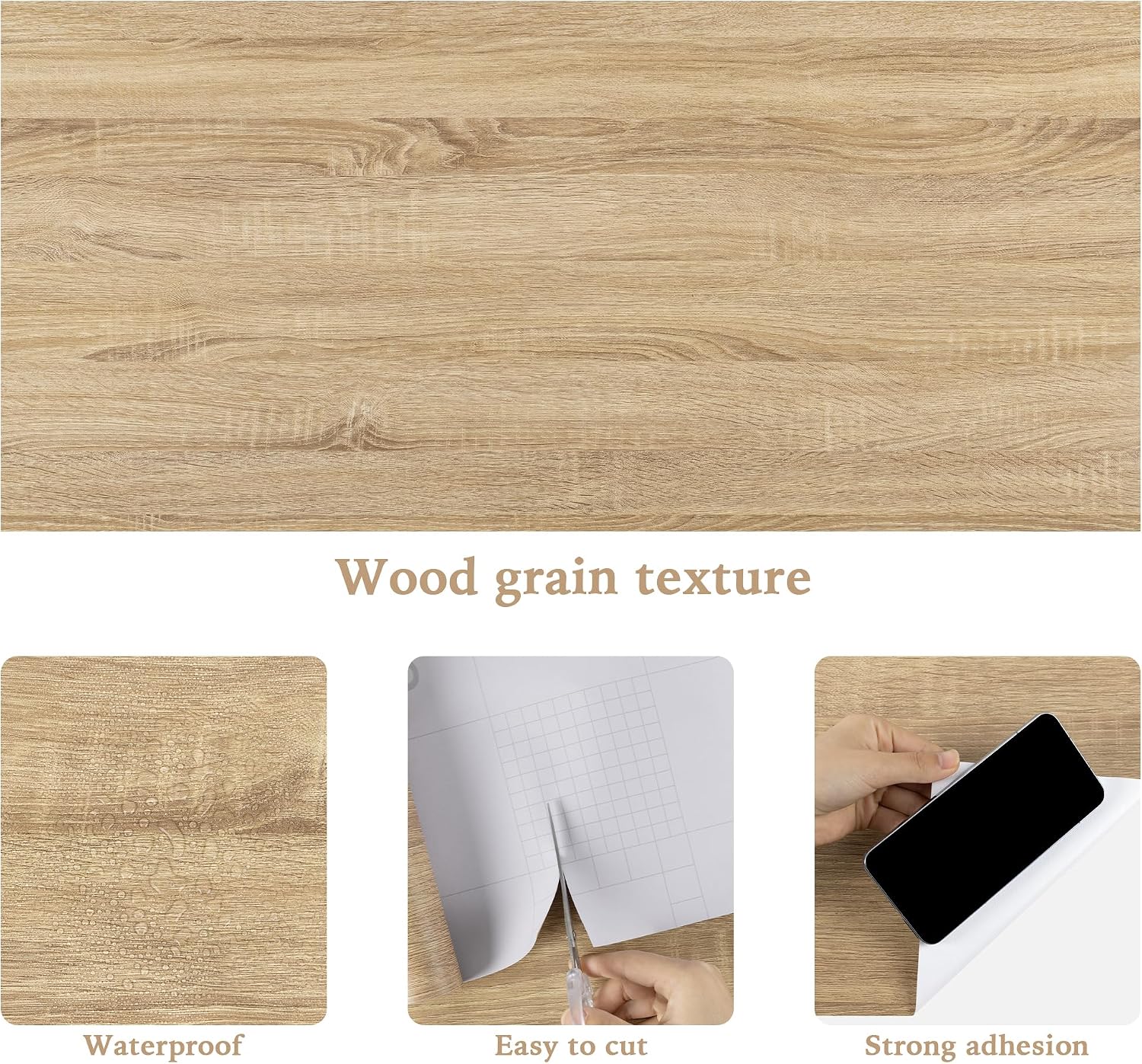Detalle 2 de Alened Sticky Back Plastic Roll 60x500cm – Wood Effect Vinyl Wrap