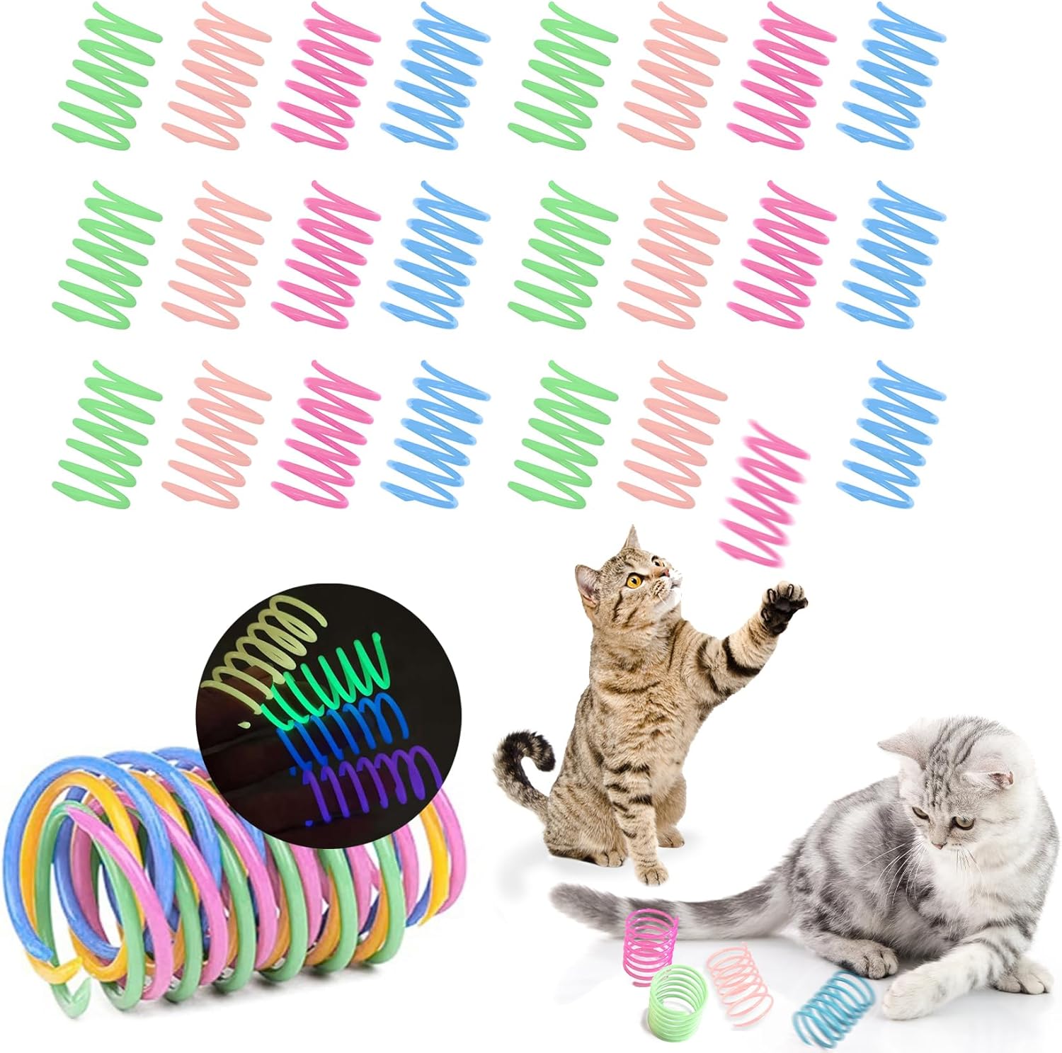 Thumbnail 6 de Eupneicu Katzen Spielzeug – 24 Stück Spiral-Katzenspielzeug für drinnen