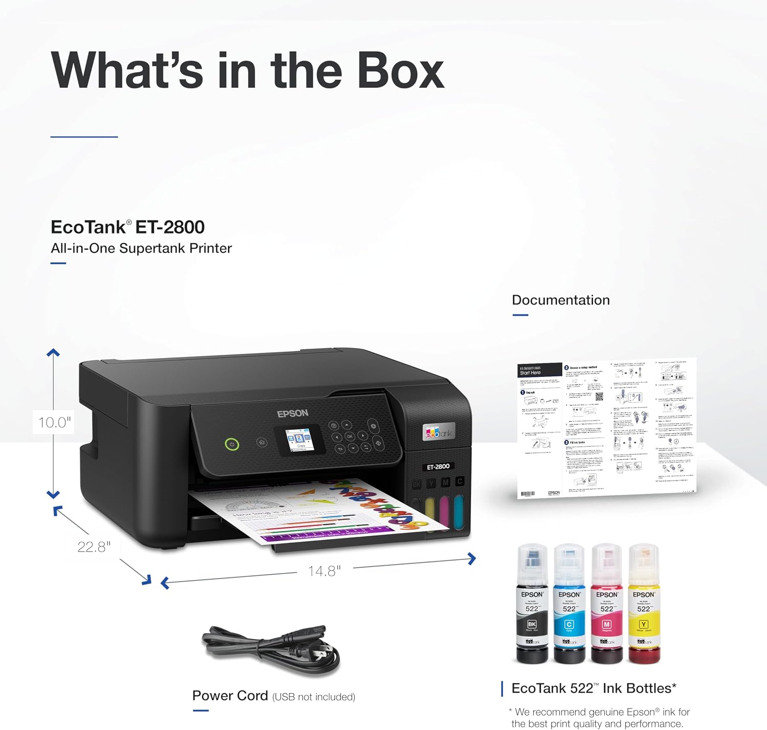 Thumbnail 6 de Epson EcoTank ET-2800 Wireless Colour All-in-One Supertank Printer, Black