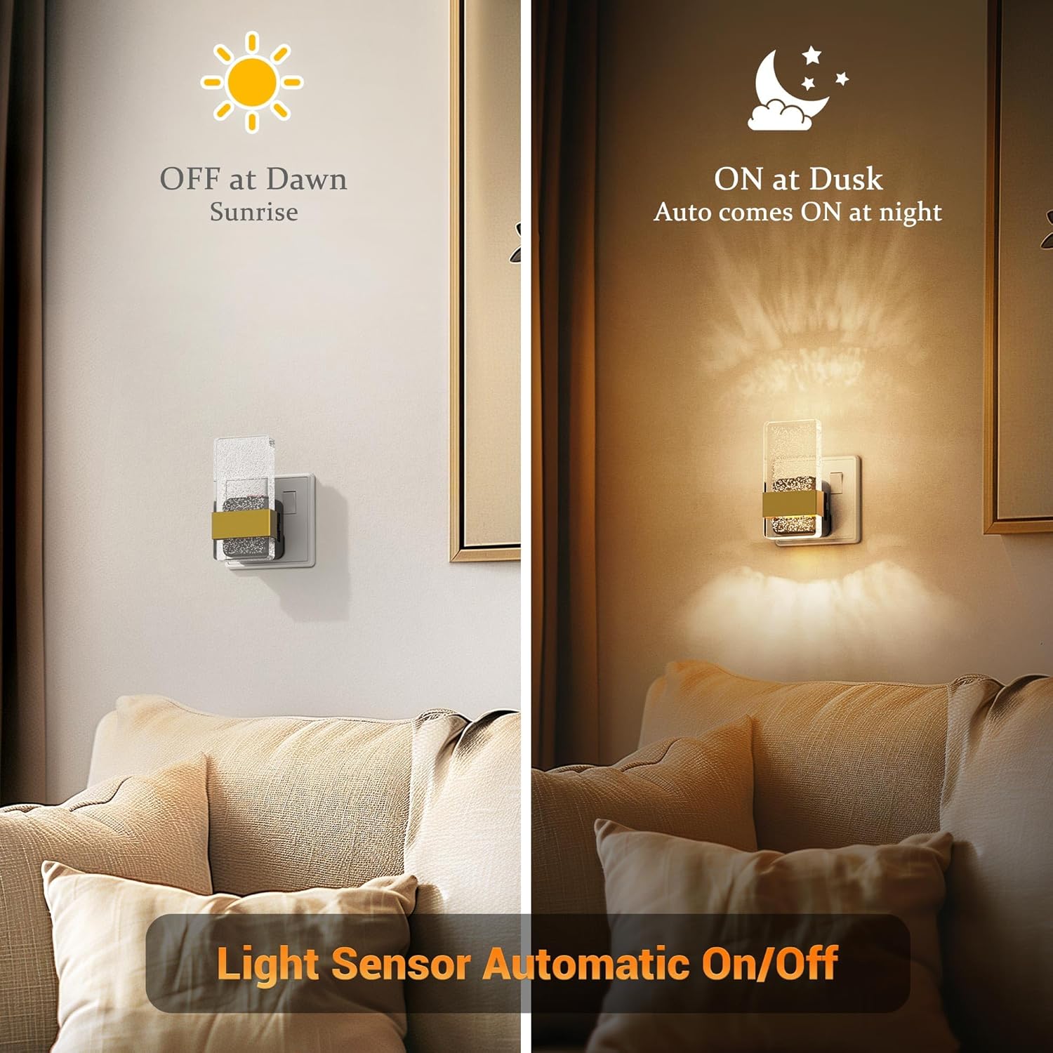 Thumbnail 1 de JandCase Night Light Plug-in Wall with Dusk-to-Dawn Sensor and Dimmable 0–100LM (3000K Warm White)