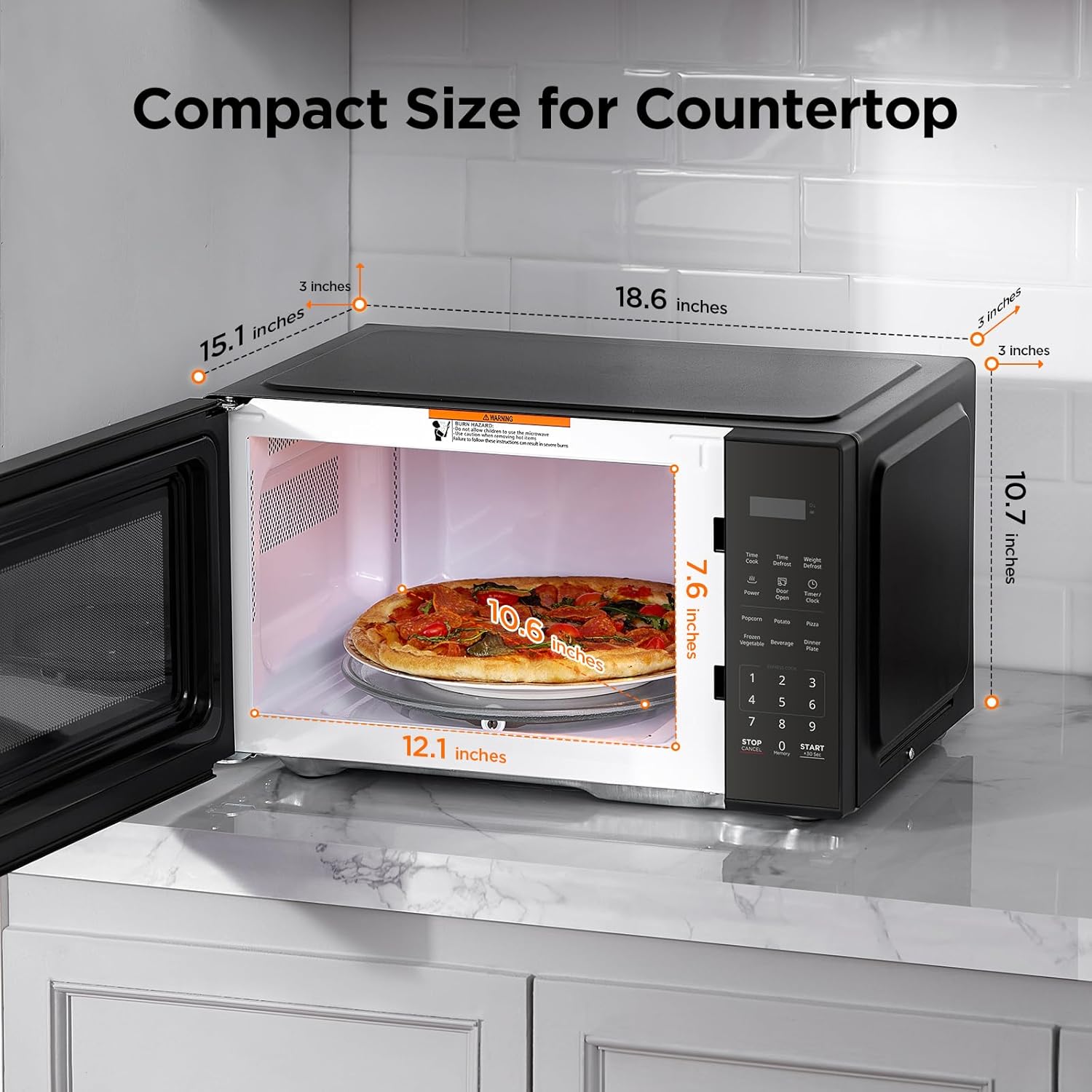Detalle de BLACK+DECKER EM9P02P9 Countertop Microwave Oven Review