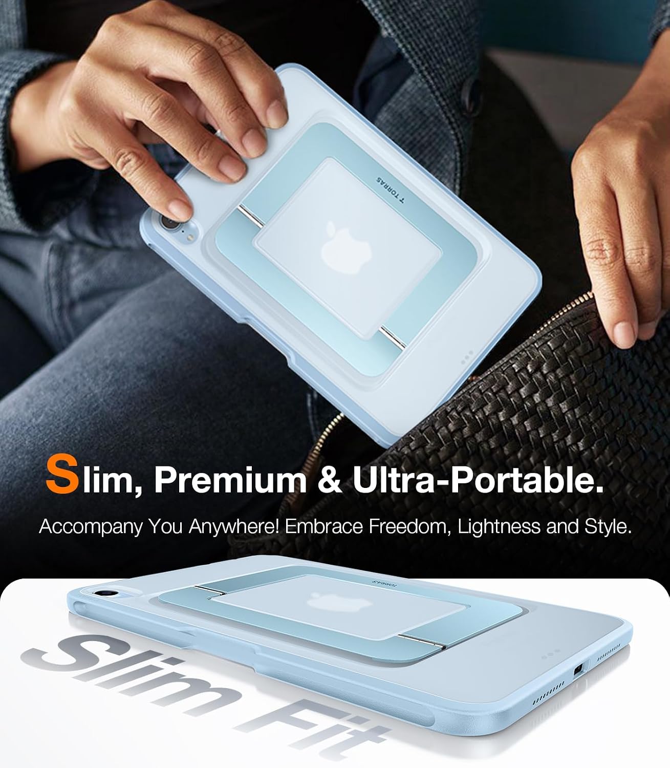 Detalle 2 de TORRAS Ostand K1 Guardian iPad mini Case, Blue, Dual Stand, Apple Pencil Holder