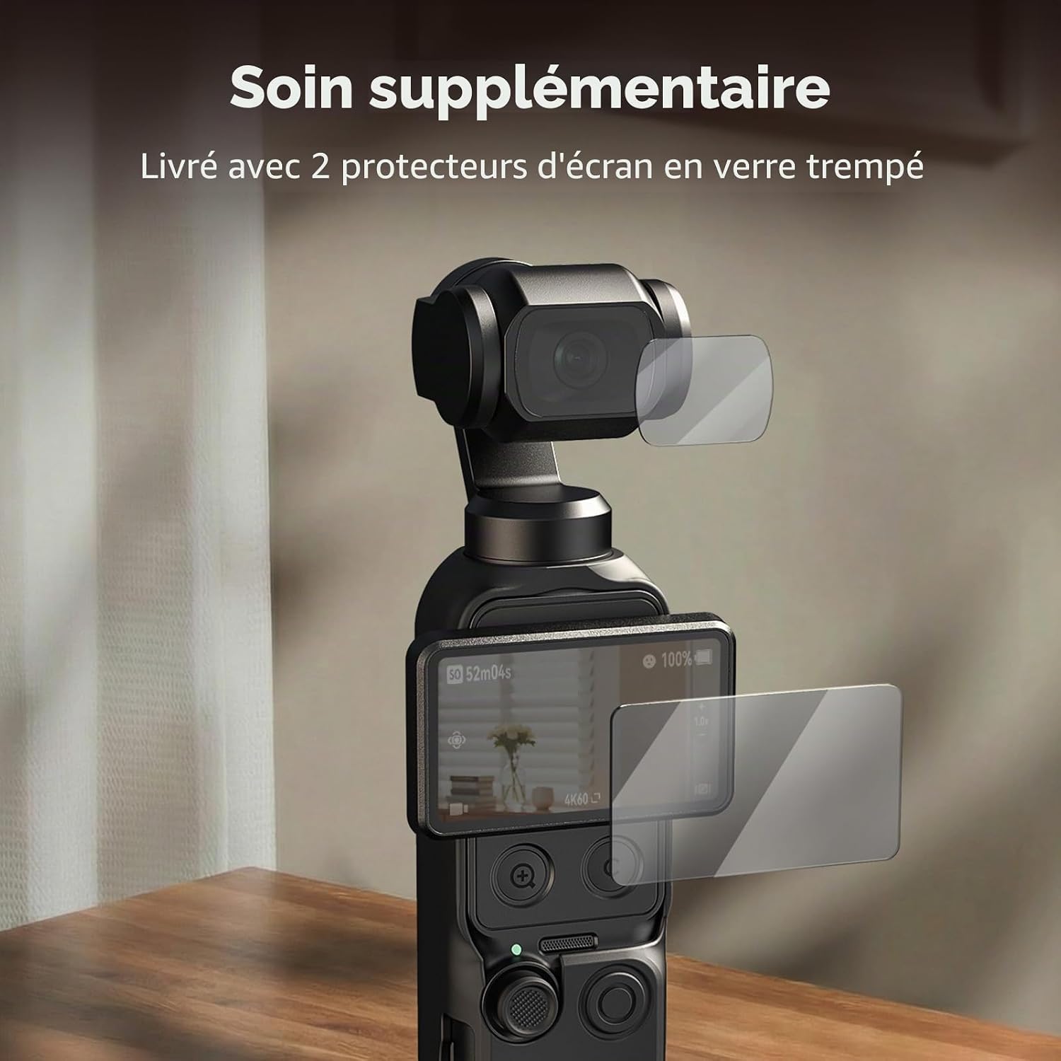 Detalle de SmallRig Étui de Protection en Silicone pour DJI Osmo Pocket 4 – Kit modulaire avec écran trempé et dragonne