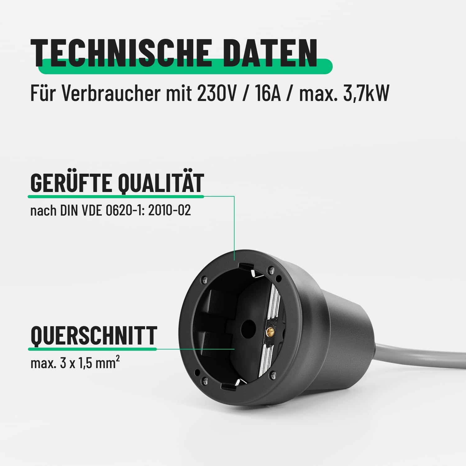 Thumbnail 6 de Greate Schuko Kupplung 230V IP44 3er Pack