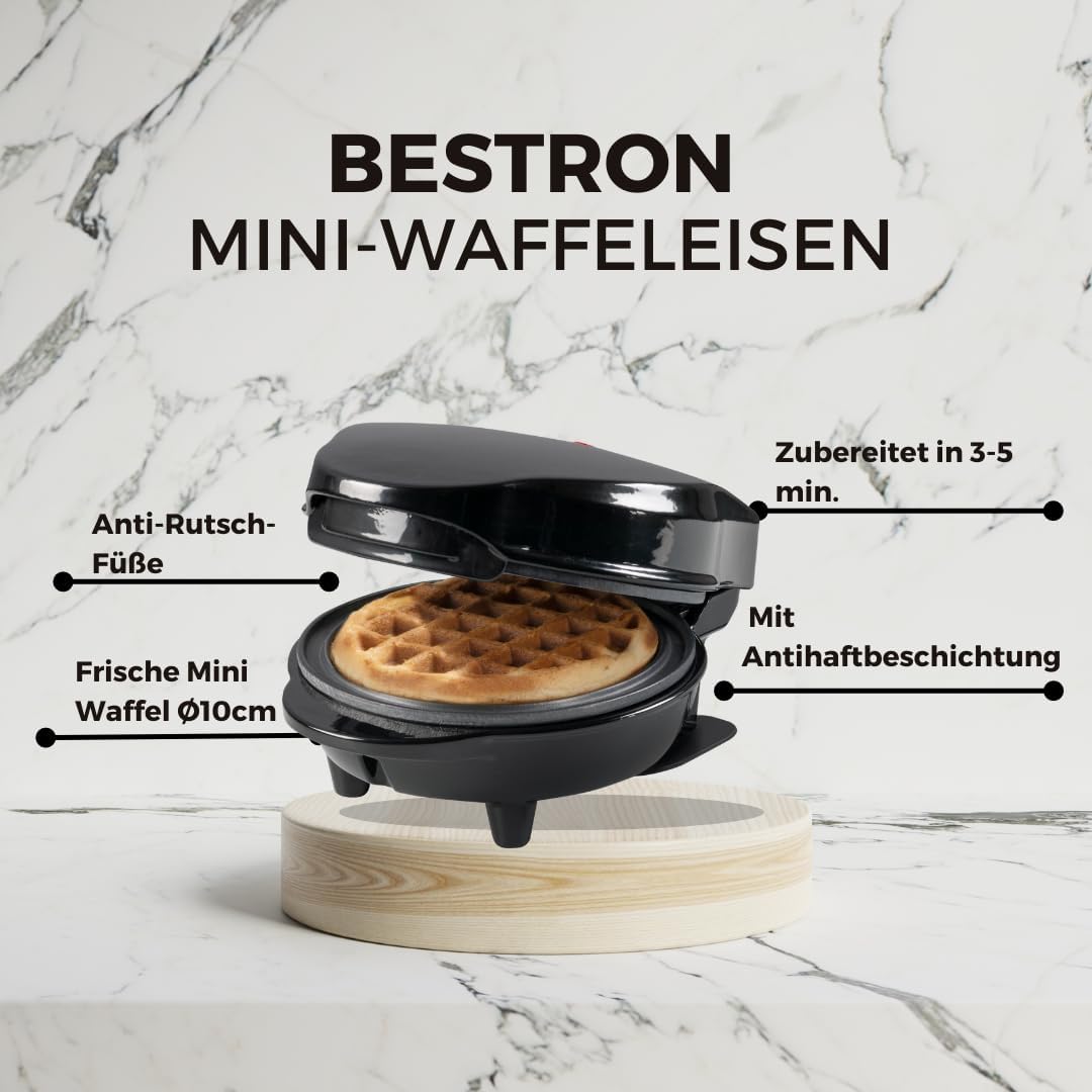 Thumbnail 4 de Bestron Mini-Waffeleisen für klassische Waffeln – 550 W, Schwarz