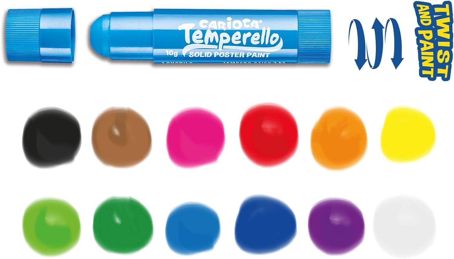 Thumbnail 1 de Carioca TEMPERELLO 42738 – Témperas sólidas en barra, 12 colores (color/modelo surtido)