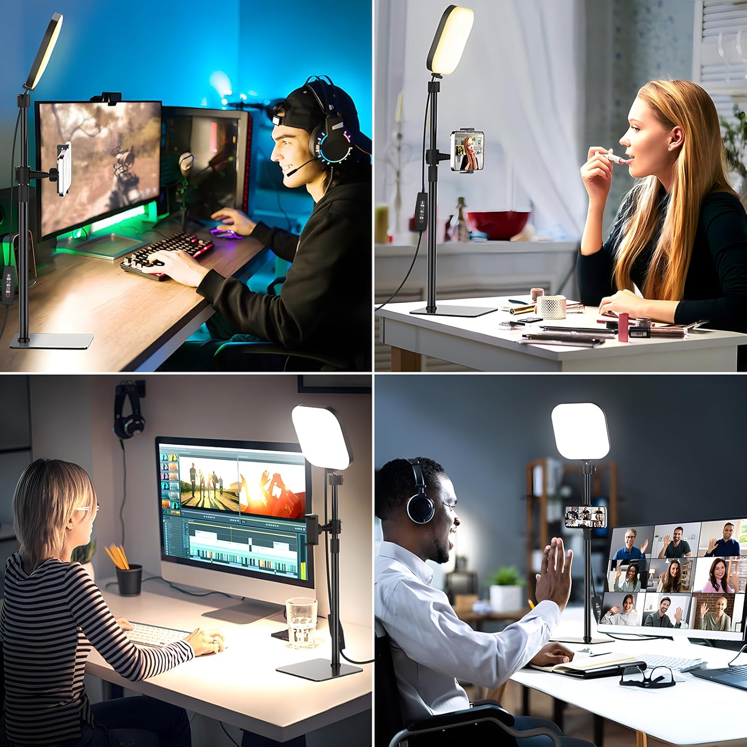 Thumbnail 6 de Mojimdo 180 LED Videolicht mit Handyhalter – USB-Key-Licht für Zoom, Live-Streaming & Videoaufnahmen