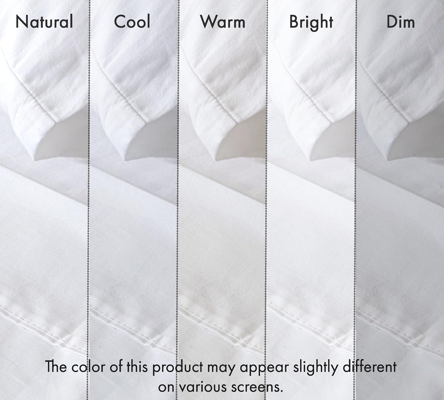 Thumbnail 6 de RUVANTI 100% Cotton Percale Sheets – Queen, Bright White with Peach Finish