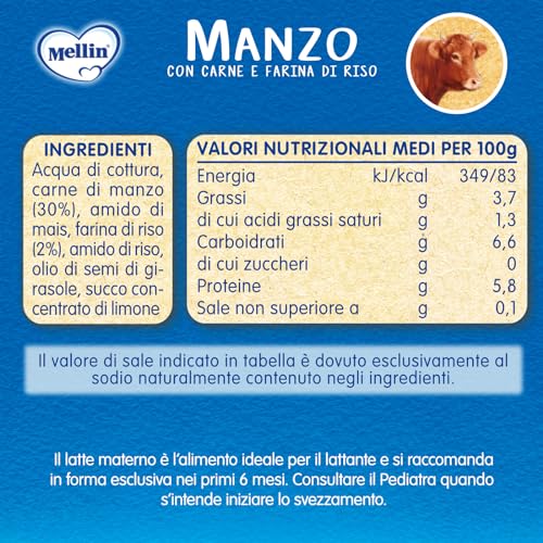 Thumbnail 1 de Mellin Omogeneizzato Mix Gusti Carne Naturale 24x80g — per le pappe, mix di manzo, pollo e vitello