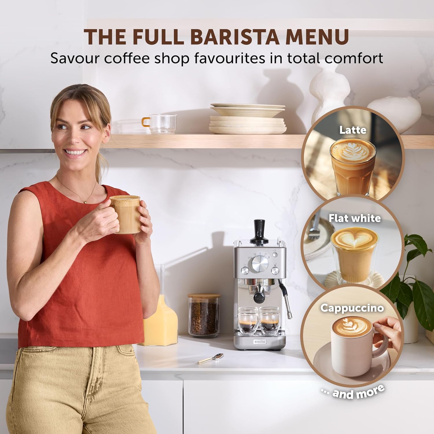 Detalle de Breville Barista Slimline Espresso Machine with Integrated Milk Frother