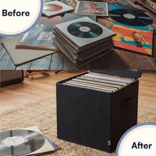 Thumbnail 8 de Tydi Vinyl Record Storage Box with Zip Closure – Holds Up to 90 12 Inch Vinyl Records