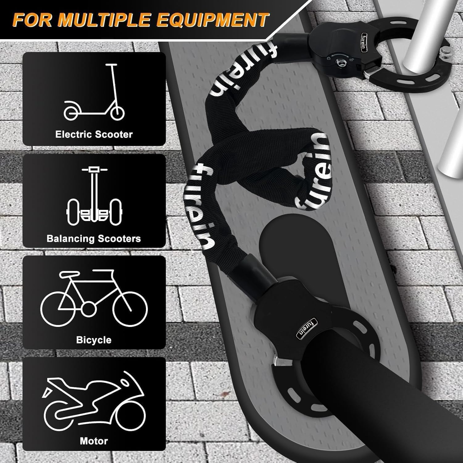 Detalle 2 de Schloss für E Scooter Sicherheitsschloss 60 cm