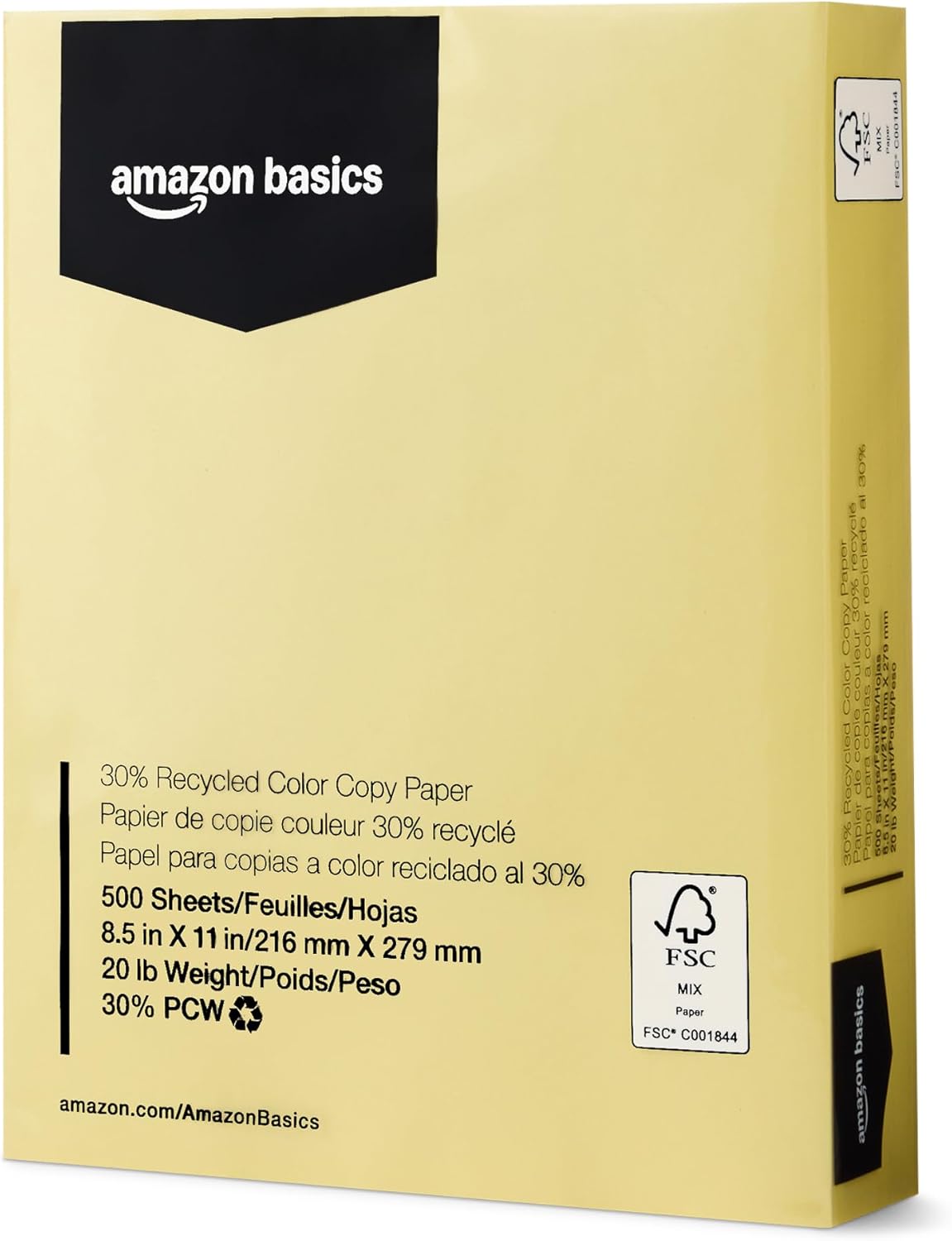 Thumbnail 6 de Amazon Basics Color Copy Paper, 30% Recycled, 8.5 x 11, 20 lb, Green Pastel, 500 Sheets