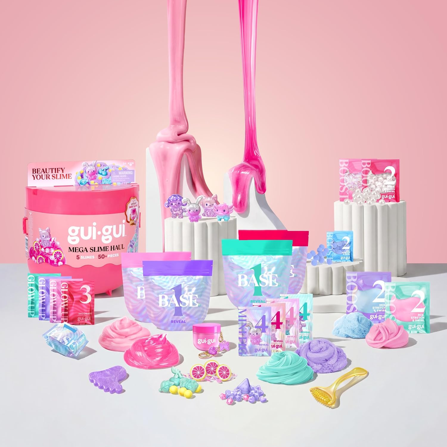 Detalle de Gui Gui Mega Slime Haul: 50-piece set with 5 signature slimes and new tools