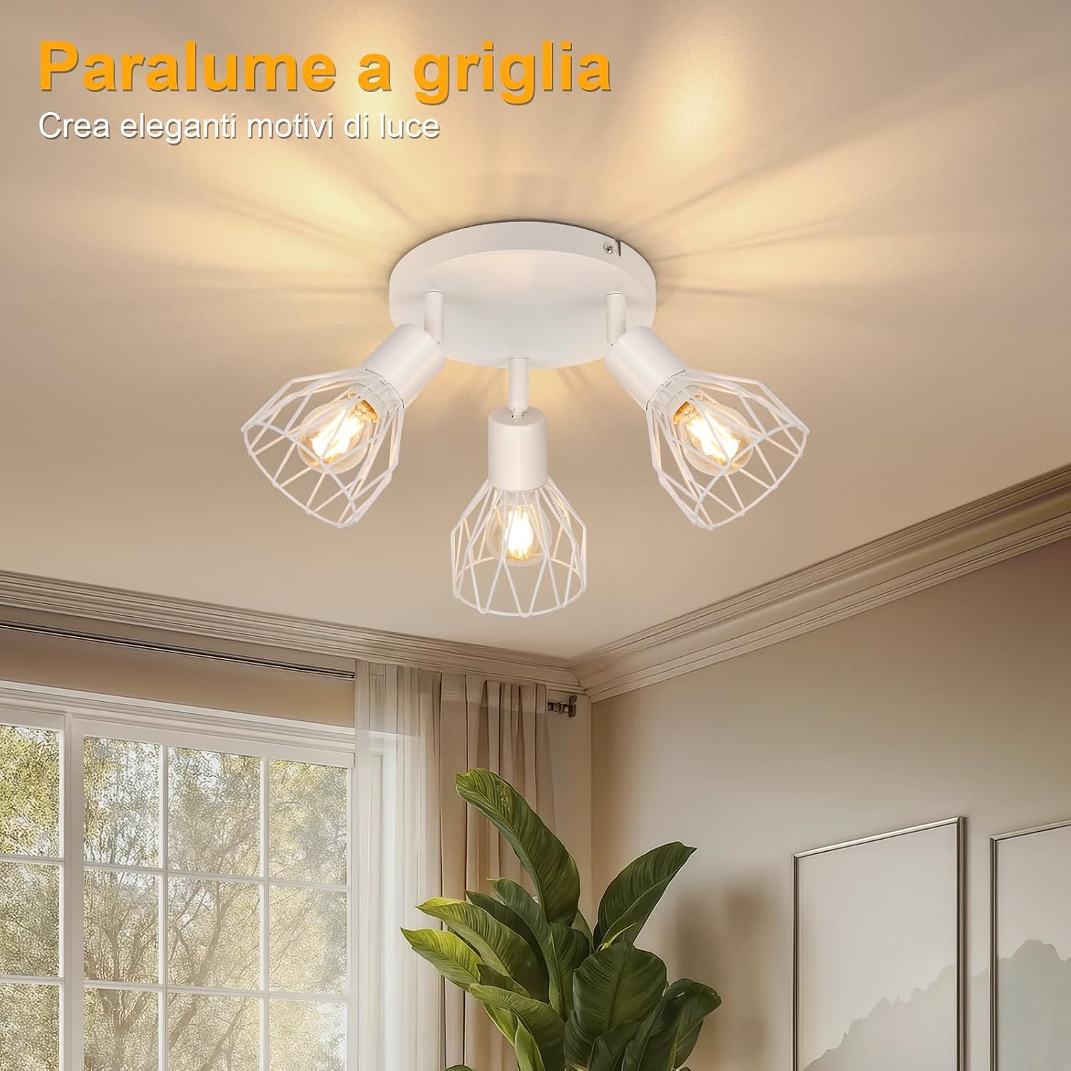 Detalle 2 de TaFiCo faretto LED da soffitto 3 luci E14