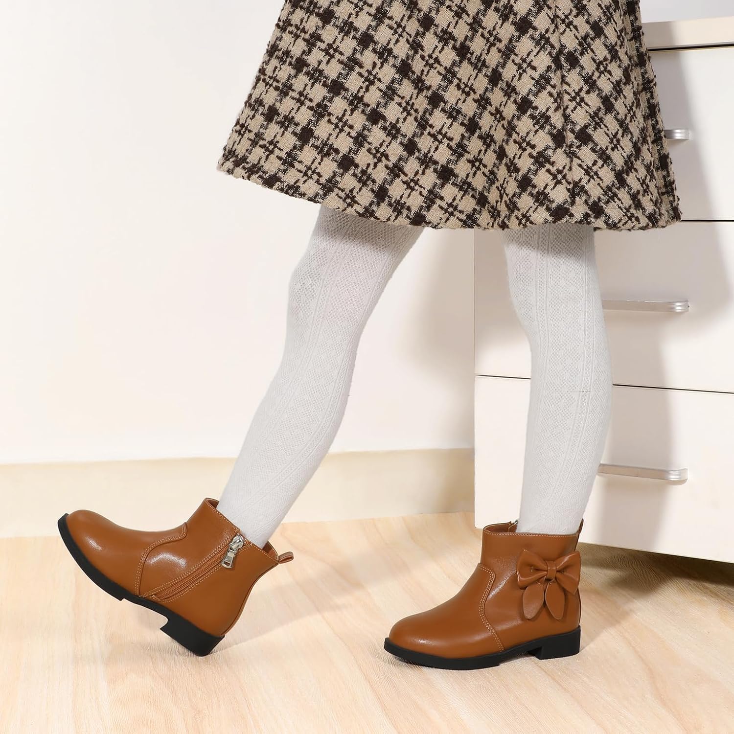 Detalle 2 de PANDANINJIA Girls' Ankle Boots with Side Zipper