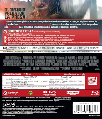 Thumbnail 1 de Predator: Badlands (4K UHD + Blu-ray) — Divisa Films