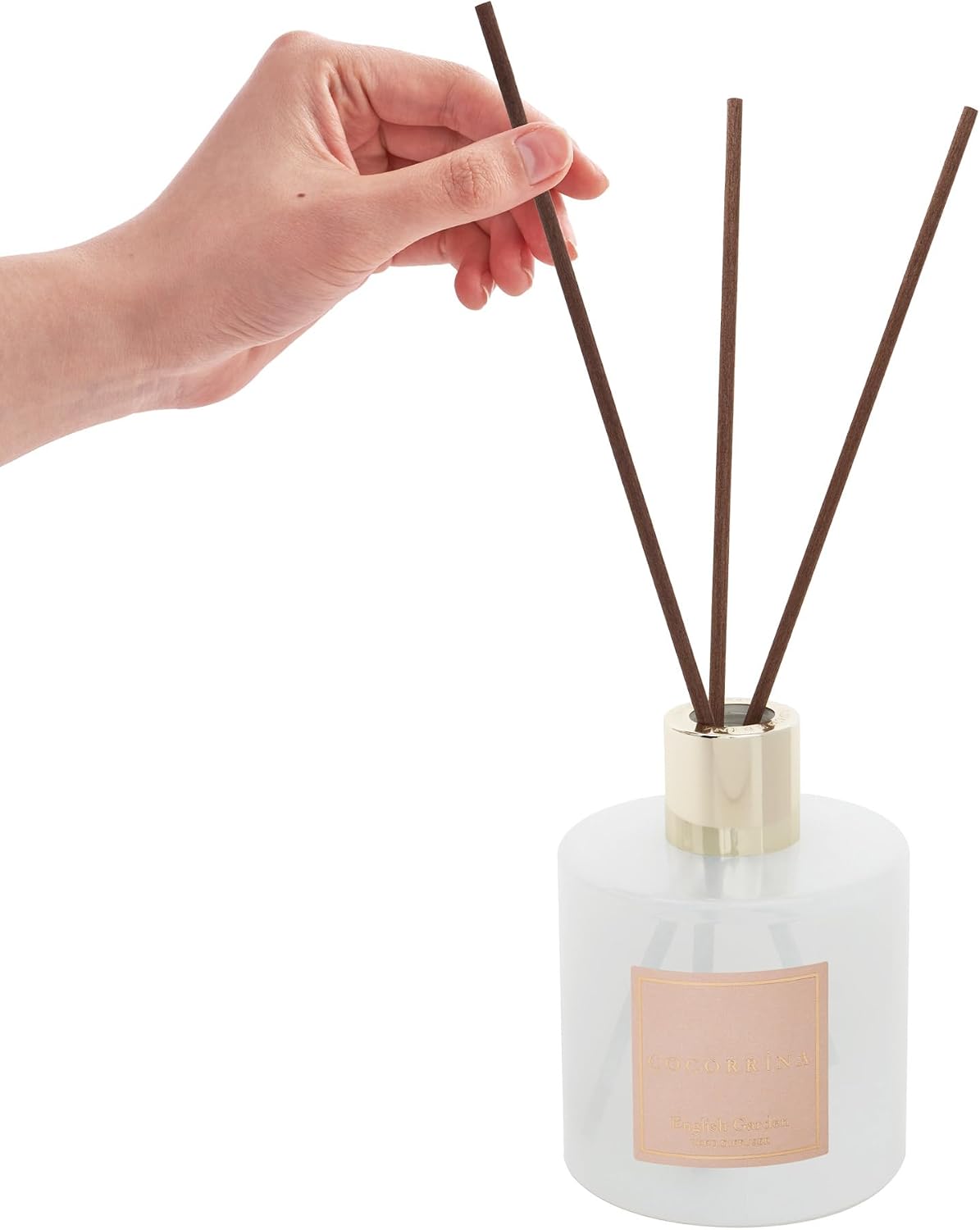Detalle de COCORRÍNA Raumduft Reed Diffuser Englischer Garten – 200 ml mit 8 Duftstäbchen