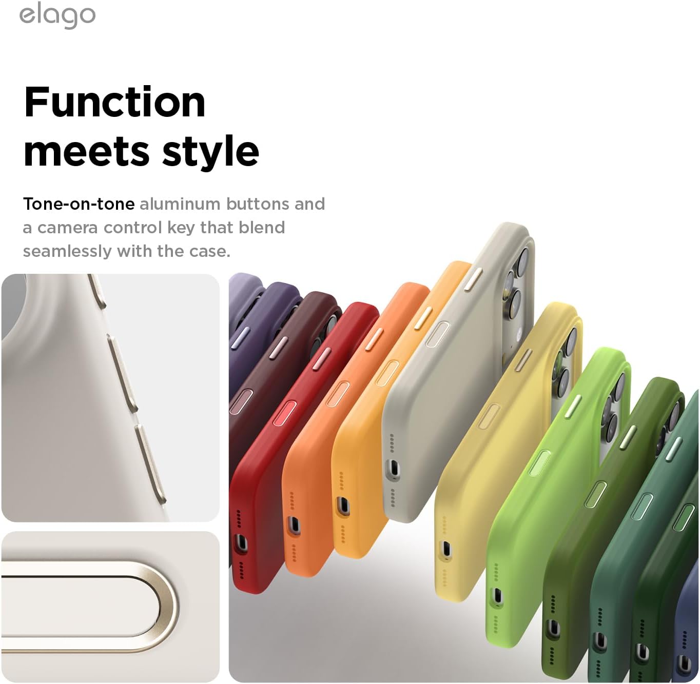 Detalle de elago ES17MSSC63PRO-ST Silicone Case for iPhone 17 Pro & 18 Pro, MagSafe, Stone