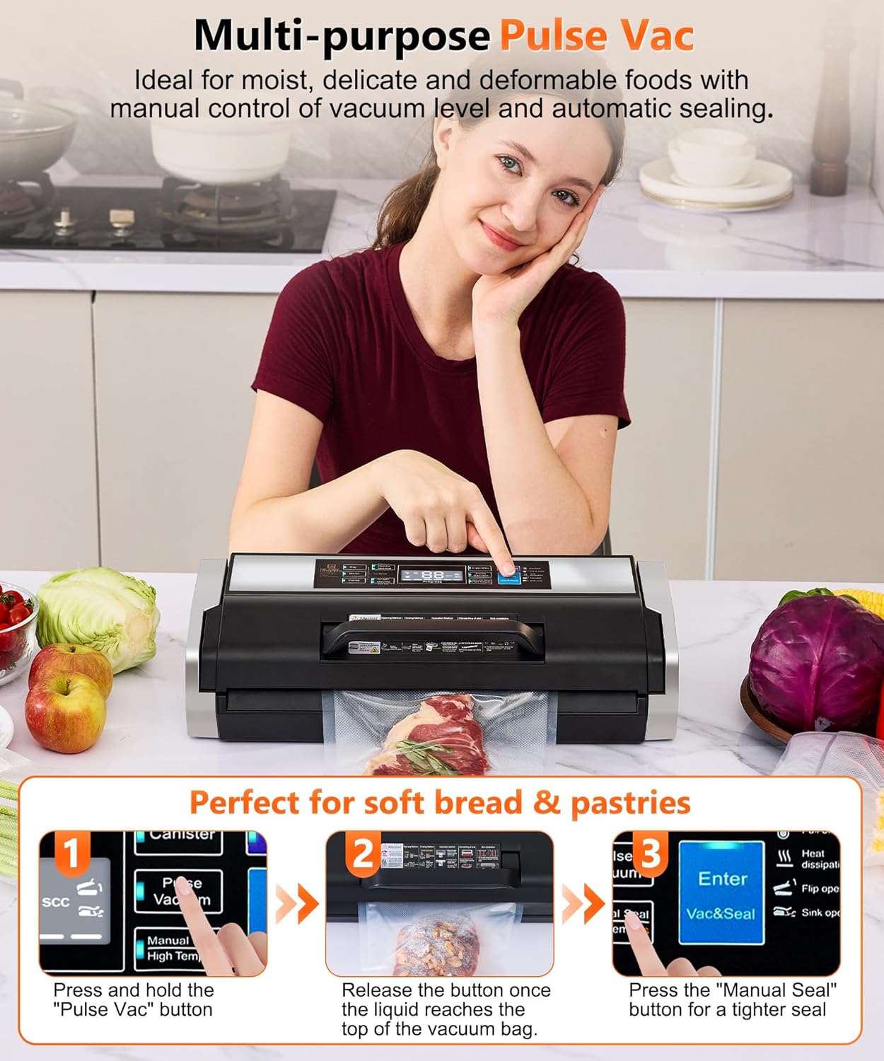 Thumbnail 4 de Food vacuum sealer 95 kPa, double heat