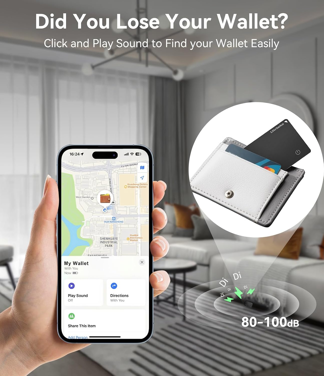 Thumbnail 4 de Ultrbeka Ultra-Thin Wallet Tracker Card 0.07in