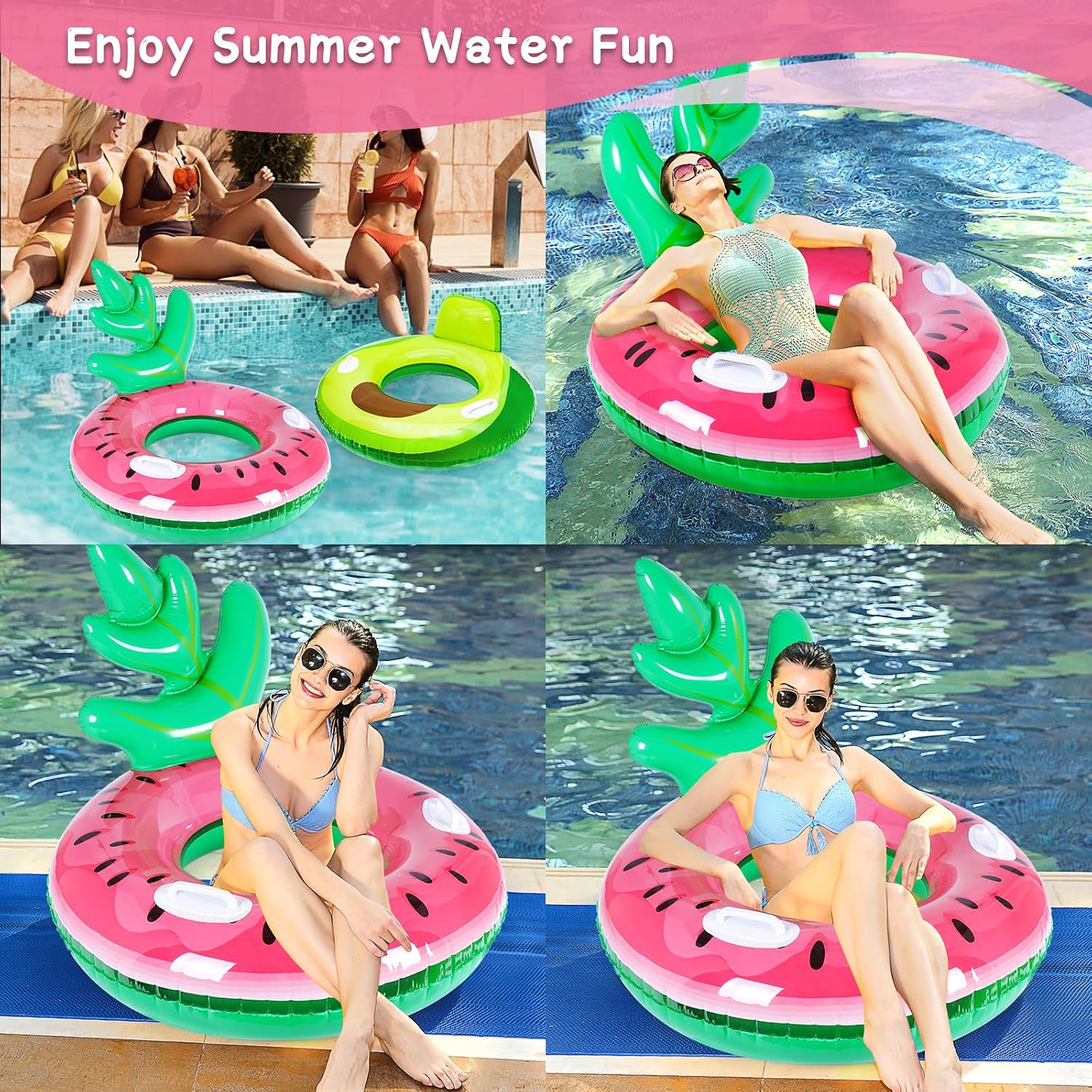 Thumbnail 2 de Dmenwei Watermelon Pool Inflatable Ring for Adults with Handholds
