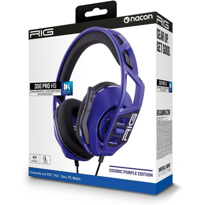 Detalle 2 de Nacon RIG 300 PRO HS: auriculares gaming para PS5 y PS4 en azul