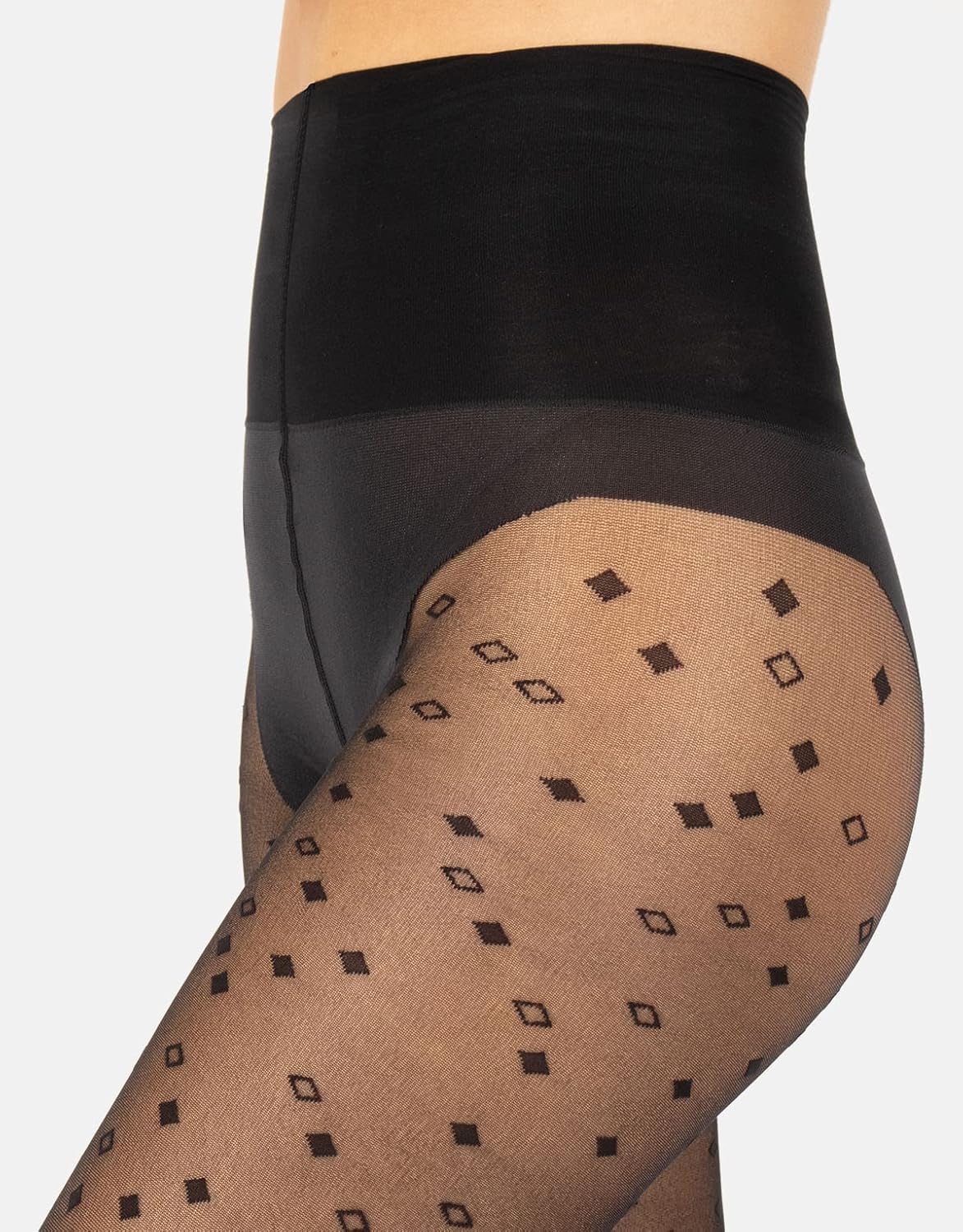 Detalle de CALZITALY Collants Voile – Motif Floral Recyclé 20DEN Noir, S/M à L/XL