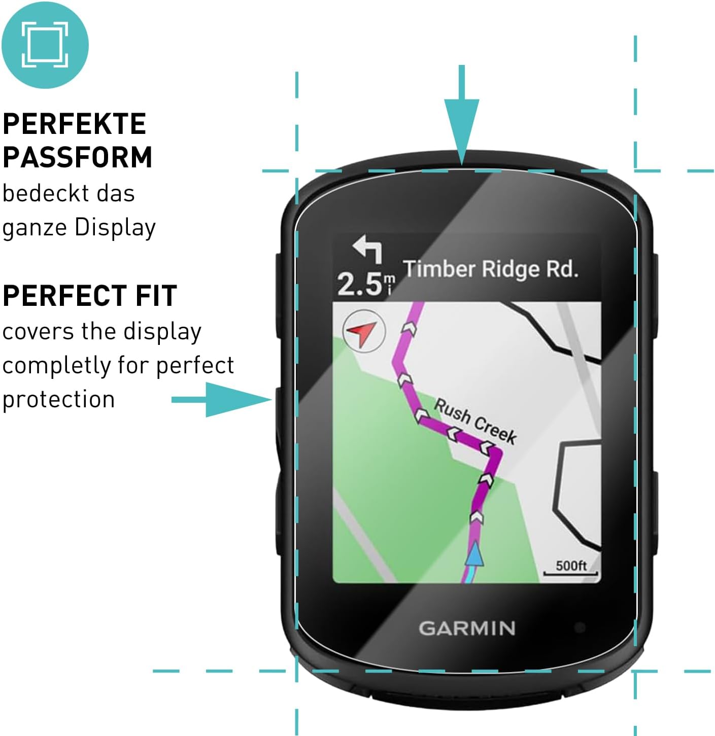 Thumbnail 2 de SmarTect Garmin Edge 540/840 Screen Protector, 3-Pack 9H Tempered Glass