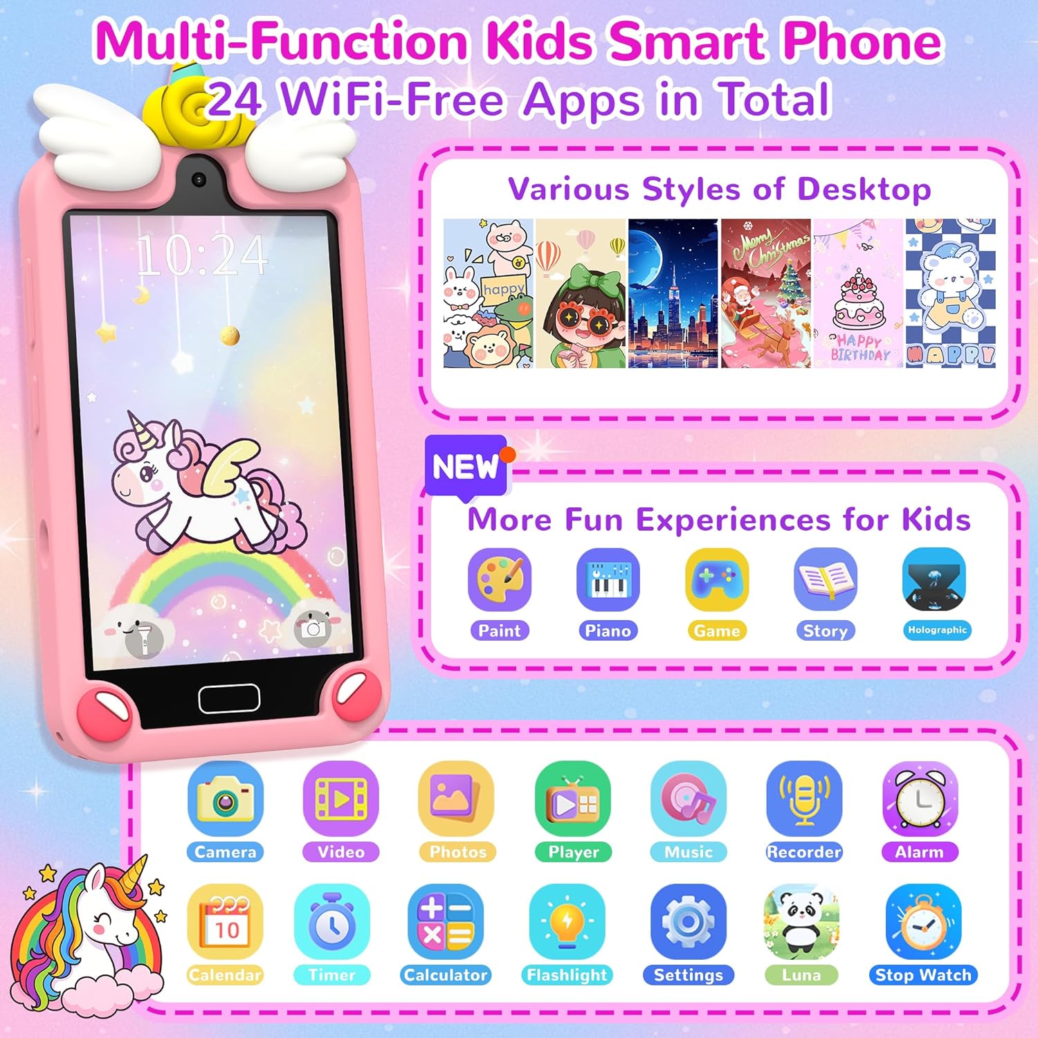 Detalle 2 de YIFOCO Kids Smart Phone 4" touchscreen toy phone