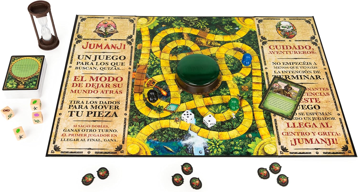 Detalle de Spin Master Games Jumanji (en español) juego de mesa familiar para 2-4 jugadores