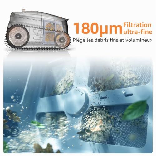Detalle 2 de (2026 Upgraded) CoasTeering Robot Piscine Sans Fil – Fond et Parois