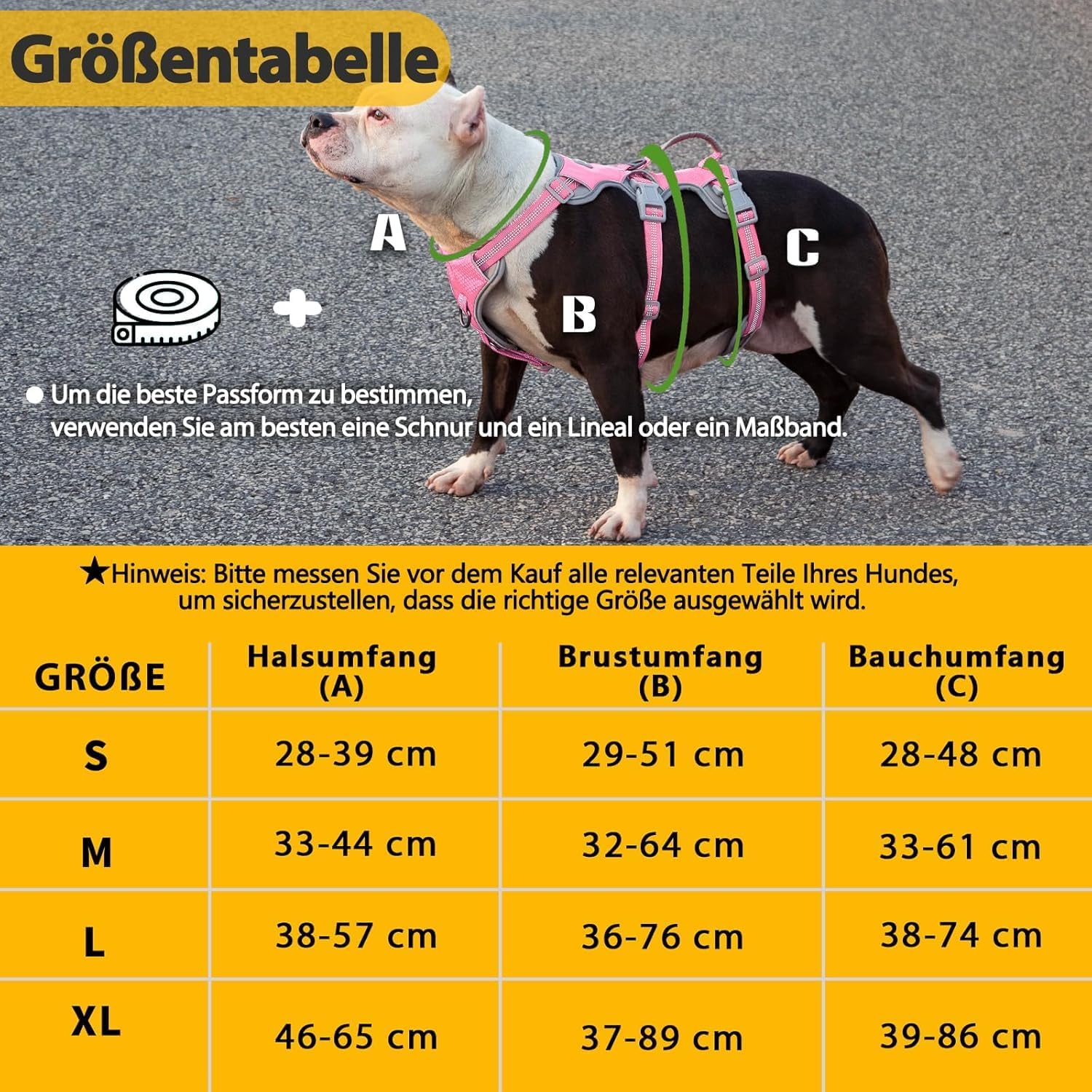 Thumbnail 1 de Huntboo Ausbruchssicheres Sicherheitsgeschirr für Hunde (rosa, M) mit gepolstertem Griff, reflektierend & wasserdicht