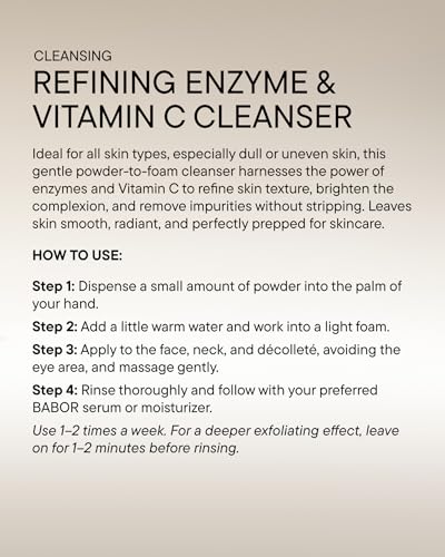 Thumbnail 6 de BABOR Cleansing Enzyme Cleanser für Mischhaut, ölige Haut und unreine Haut – Enzymatisches Reinigungs- und Peelingpulver mit Vitamin C (40 g)