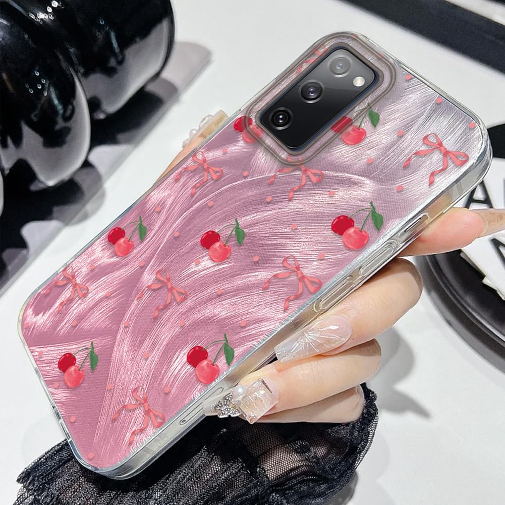 Detalle 2 de Tedyhülle Hülle für Samsung Galaxy S20 FE 2022 / S20 FE 5G – Rosa Kirsche Muster, Dünne TPU/PC Schutz