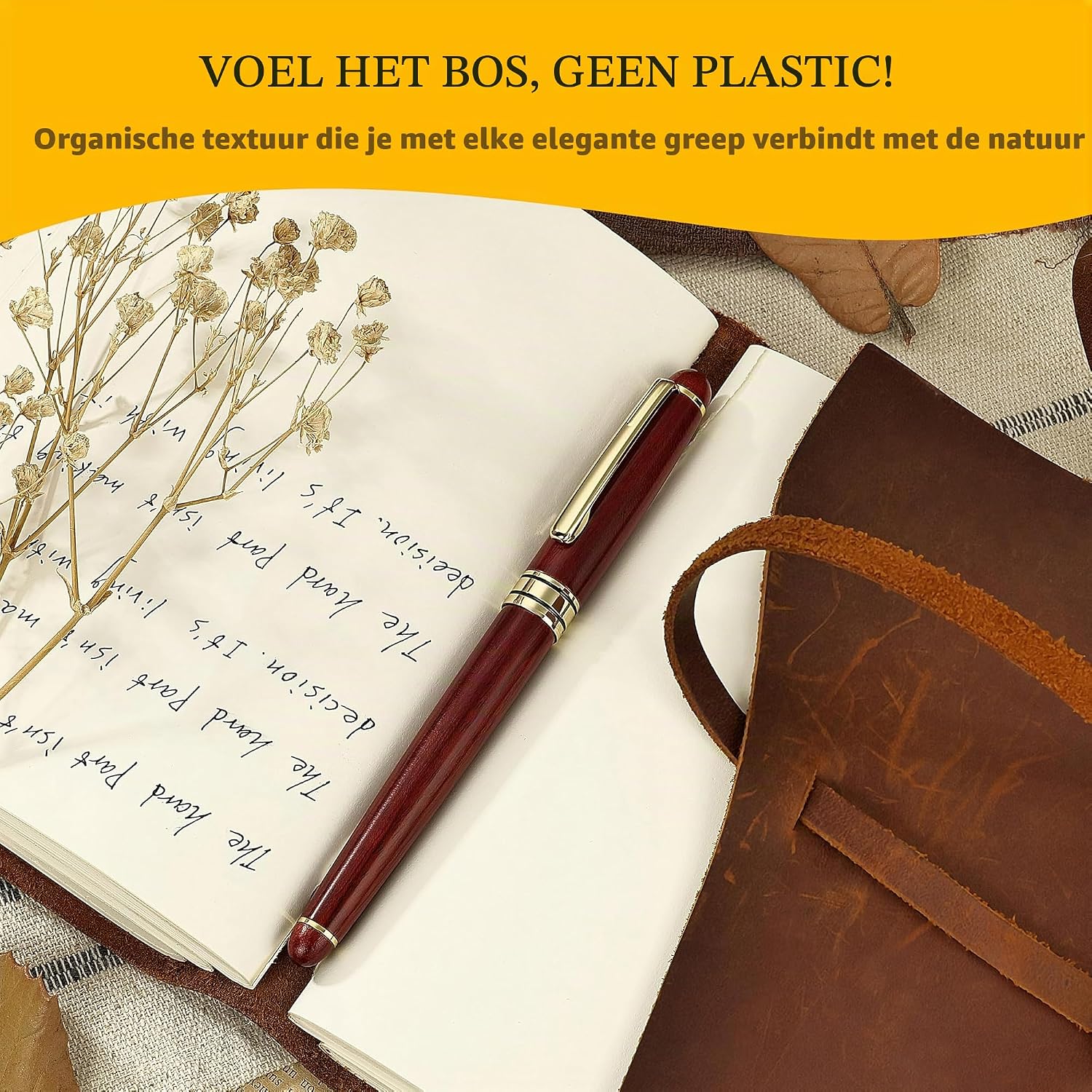 Thumbnail 2 de BEILUNER houten balpen in palissanderkleur, navulbaar met fijne punt