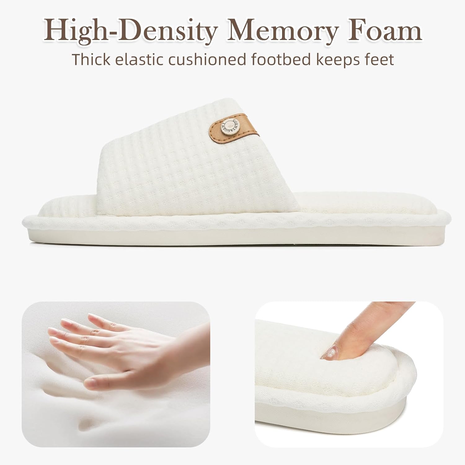 Detalle 1 de GOEWY Open-Toe Slippers with Memory Foam